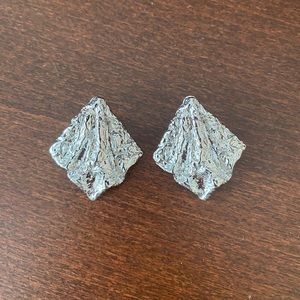 Retro silver Drop Stud Earrings 
Irregular artistic intricate